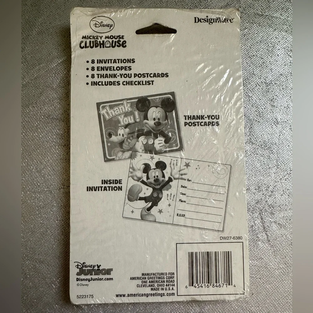New Vtg Disney Mickey Mouse Clubhouse Invatations Cards